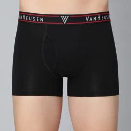 Van Heusen Regular Fit Colour Fresh Open Fly Solid Trunks - Pure Black-13