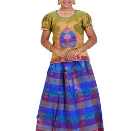 SKV ETHNIVERSE Girls Embellished Ready to Wear Lehenga Choli Set-image-26