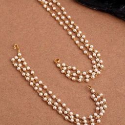 Panash Gold-Plated Pearl Beads Handcrafted Chains Detachable Earrings-4