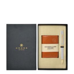 Cross Coventry Silver Card Holder with Ball Pen Gift Set-image-5