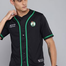 NBA Men Boston Celtics Typography Baseball Casual Shirt-image-23