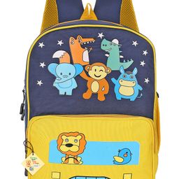 Frantic Premium Quality Soft design PU Yellow Zoo Bag Bag for Kids - 14 Inches-image-92