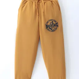 Taeko Looper Knit Full Length Lounge Pant with Sports Print - Amber Gold-picture-43