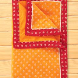 Exclusive from Jaipur Cotton Knit Towel & Wrappers With Lace Detailing - Yellow & Red-image-24