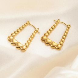Estailo fashion Gold-Plated Geometric Hoop Earrings-image-48