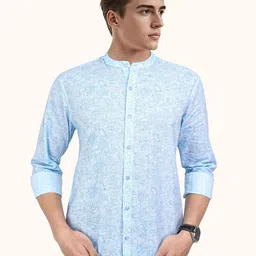 ROUGHELLS Men Slim Fit Floral Opaque Printed Casual Shirt-picture-6