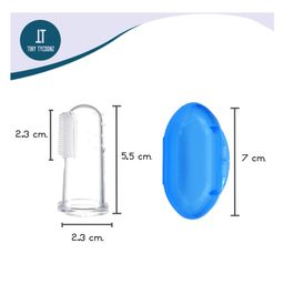 Tiny Tycoonz Soft Silicone Finger Toothbrush With Case Pack of 2 - Blue image 2