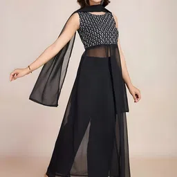 Moda Rapido Women Floral Embroidered Regular Sequinned Kurti with Palazzos & With Dupatta-14