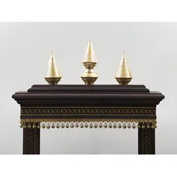 Exotic India Brown & Gold Toned Wooden Designer Temple-image-36