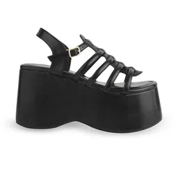 Shoetopia Platform Open Toe Backstrap Sandals image 4