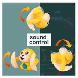 Fiddlerz Battery Operated Tumbling Monkey Musical Toy With Voice Control Sensor Light Music Banana Rotating Arm Sound (Color May Vary) image 5