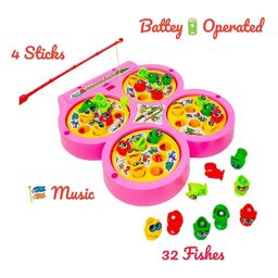 AKN TOYS Battery Operated Fish catching Game 2 to 4 Players Game With 4 Pools (Colour May Vary) image 5