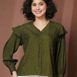 Melon By plusS Olive Plain Top-picture-27