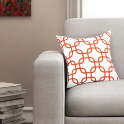 SEJ by Nisha Gupta White & Orange Cushion Covers - Set of 1-image-44