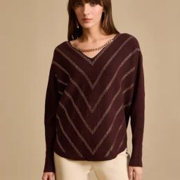 Kazo Brown Embellished Sweater-picture-25