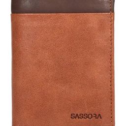 SASSORA Izan Tan & Brown Small Leather Bi-Fold Notecase for Men-picture-12