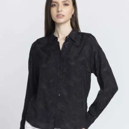 SHAYE Black Printed Casual Shirt-image-21