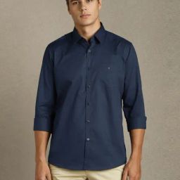 Louis Philippe Navy Slim Fit Shirt-picture-31