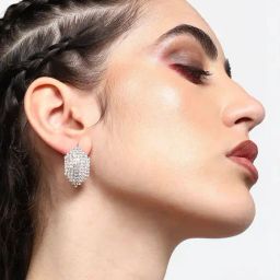Sohi Gold Plated Party Designer Stone Stud Earrings image 3