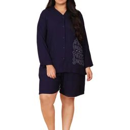 LASTINCH Navy Graphic Print Shirt With Shorts-picture-25
