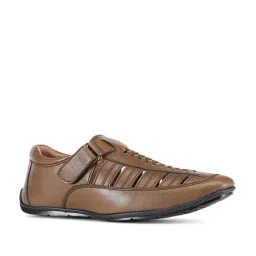 Bata Men's Brown Fisherman Sandals-image-77