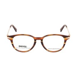 INVU B4816B Brown Full Rim Round Frame-image-50