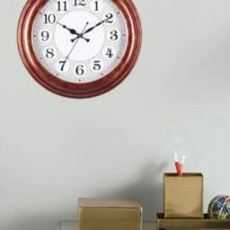 CHRONIKLE Classic Round Copper Rose Gold Wood Wall Clock-11