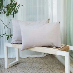 Fabindia Chambray Taupe Cotton 92 TC Pillow Cover - Set of 2-image-71