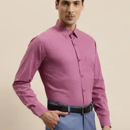 Sojanya Pink Cotton Regular Fit Self Pattern Shirt-image-43