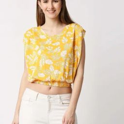 Pepe Jeans Yellow Printed Top-image-86