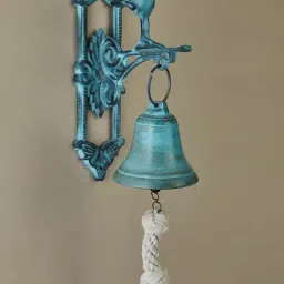 Fabindia Home Blue Metal Door Bell-31