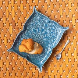 ExclusiveLane Reef Blue Ceramic Serving Platter-image-35