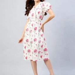 Marie Claire White Floral Print Wrap Dress-image-47