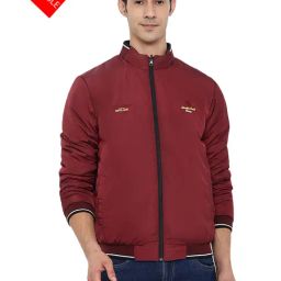 Cantabil Maroon Regular Fit Mock Collar Reversible Jacket-image-28