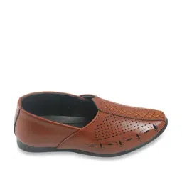 Tiny Bugs Kids Tan Ethnic Shoes-picture-49
