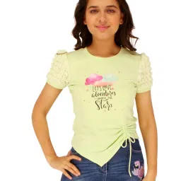 Cutecumber Kids Green Printed Top image 3
