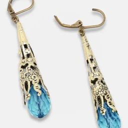 Sohi Gold Plated Party Designer Stone Drop Earrings-2