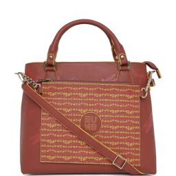 Eume Dragonfly Hot Sauce Red Leather Printed Handbag-picture-13