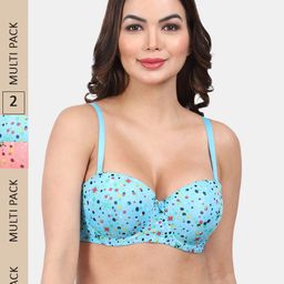 Amour Secret Pack of 2 Polka Dot Medium Coverage Underwired Lightly Padded Bra-10