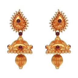 CKC Opulent Multi-Tiered Gold Jhumka Eardrops-15