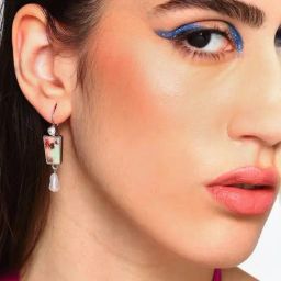 Sohi Gold Plated Party Designer Stone Drop Earrings image 3