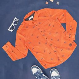 Pantaloons Junior Orange Printed Regular Fit Shirt-image-30