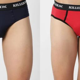 Killer Navy & Red Comfort Fit Briefs - Pack of 2-image-43