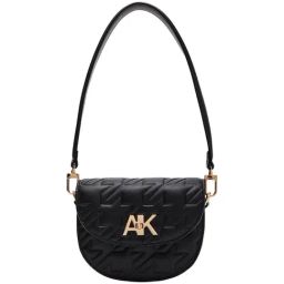 Anne Klein Black Quilted Shoulder Handbag-image-118