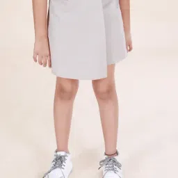 Kiddopanti Girls Grey Solid Skort-image-26