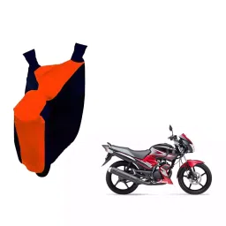 Auto Pearl Waterproof Two Wheeler Cover For Yamaha SS 125 (Orange & Blue)-image-79