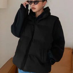 Kotty Black Nylon Regular Fit Casual Jackets-image-68