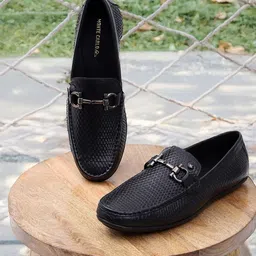 Monte Carlo Men Slip-On Textured Leather Loafers-picture-3