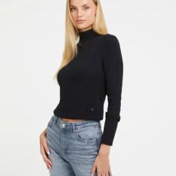 Guess Black Solid Full Sleeves Sweater-image-28