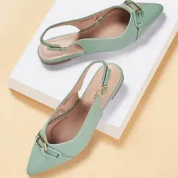 Forever Glam by Pantaloons Women's Sage Green Back Strap Sandals-picture-28
